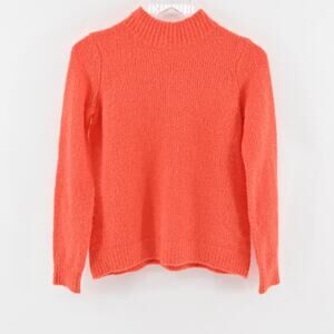LOVERS FRIENDS Sweater Womens Size XS‎ Wool Blend Coral Mock Neck Knit Top Cozy